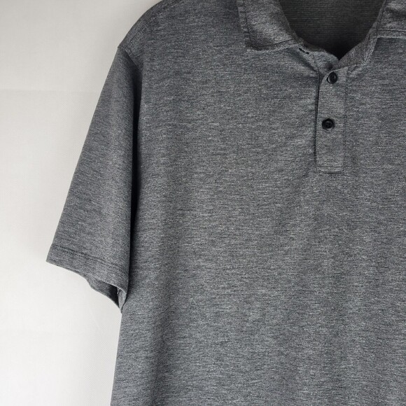 Lululemon Polo Shirt Mens Small Gray Pima Cotton Stretch Golf Casual Office - Picture 5 of 10